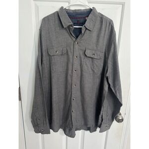 Woolrich Mens XXL Gray Long‎ Sleeve Button Up Shirt Outdoor Relaxed Fit